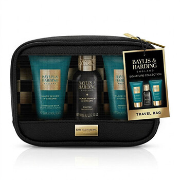 Men Body Care Trio ( Black Pepper & Ginseng ) - Dárková sada v taštičce ( 3 ks )