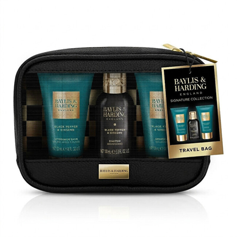 Men Body Care Trio ( Black Pepper & Ginseng ) - Dárková sada v taštičce ( 3 ks )