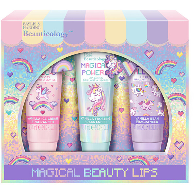 Unicorn Lip Balm Set - Dárková sada lesků na rty ( 3 ks )