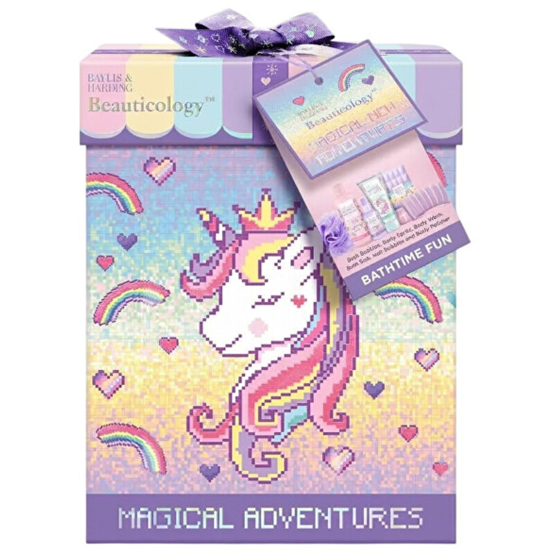 Unicorn Hair & Body Gift Box - Dárkový box péče o tělo a gumiček do vlasů ( 6 ks )