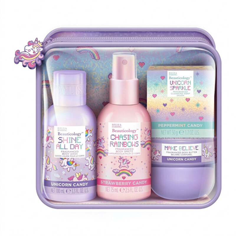 Unicorn Body Care Gift Set - Dárková sada péče o tělo v taštičce ( 4 ks )