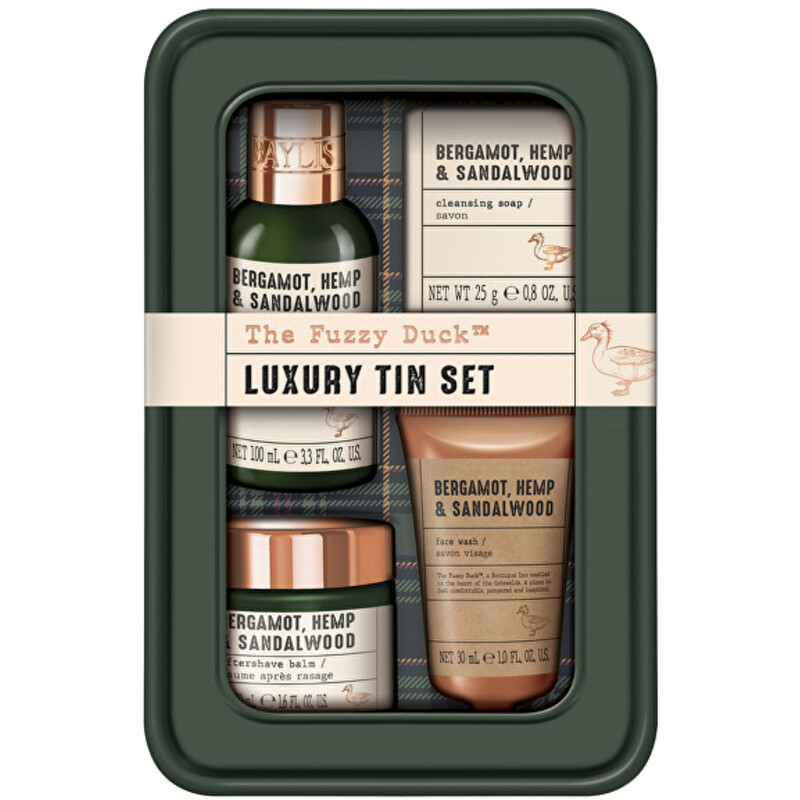 Men Bergamot, Hemp & Sandalwood Body & Face Care Set - Dárková sada v plechové dóze ( 4 ks )