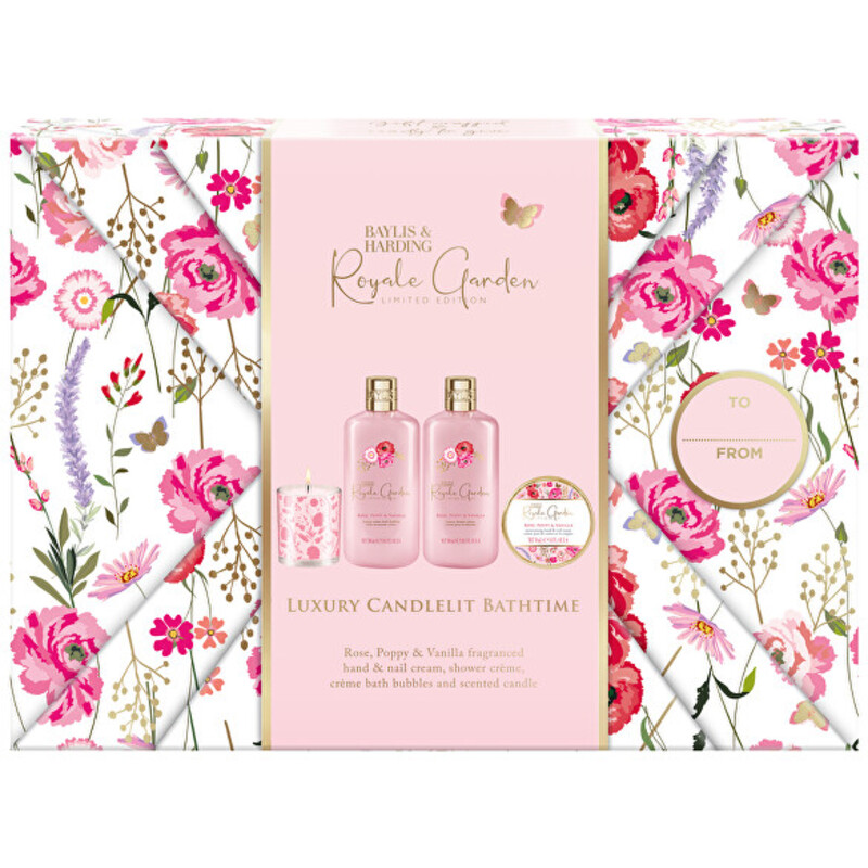 Royale Garden Body Care & Candle Set - Dárková sada péče o tělo se svíčkou ( 4 ks )