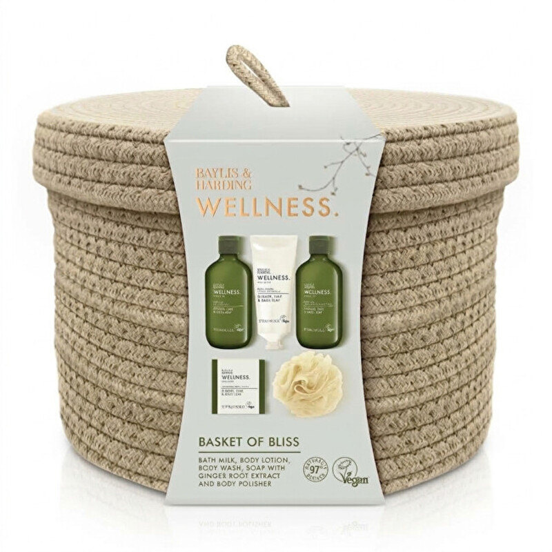 Ginger, Lime & Basil Big Set - Dárková sada péče o tělo v košíku ( 5 ks )