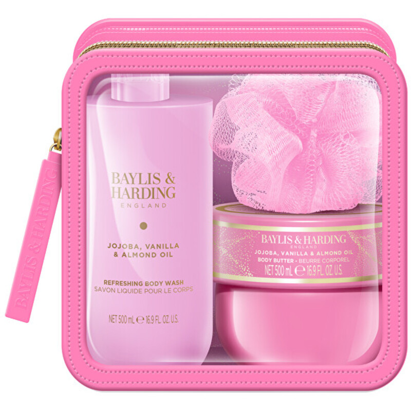 Jojoba, Vanilla & Almond Oil Shower Gift Box - Dárková sada v taštičce ( 3 ks )