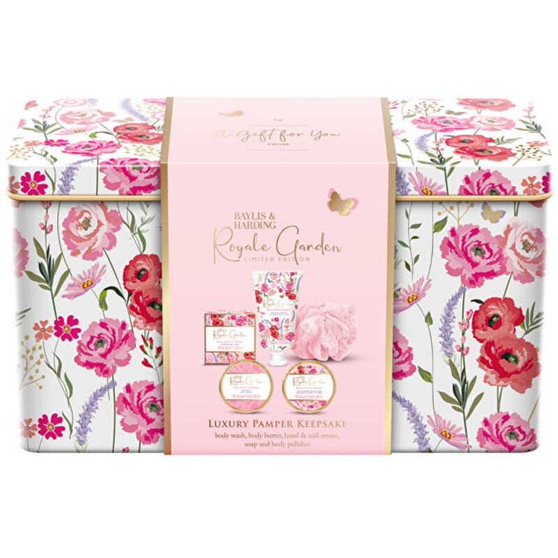 Royale Garden Body Care Gift Box - Dárková sada péče o tělo v plechové dóze ( 5 ks )