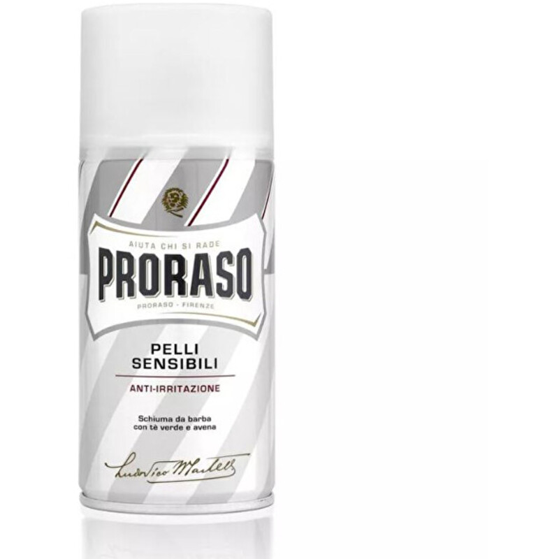 White Shaving Foam - Pěna na holení pro citlivou pokožku se zeleným čajem a ovesnými vločkami