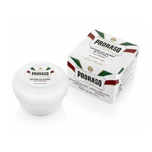 Proraso White Shaving Soap - Mýdlo na holení pro citlivou pokožku se zeleným čajem 150 ml