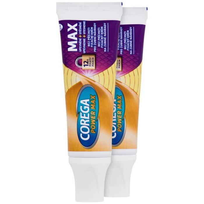Corega Power Max Fixing + Sealing Duo - Fixační krém pro pevné a těsné nošení zubní náhrady 1 ml