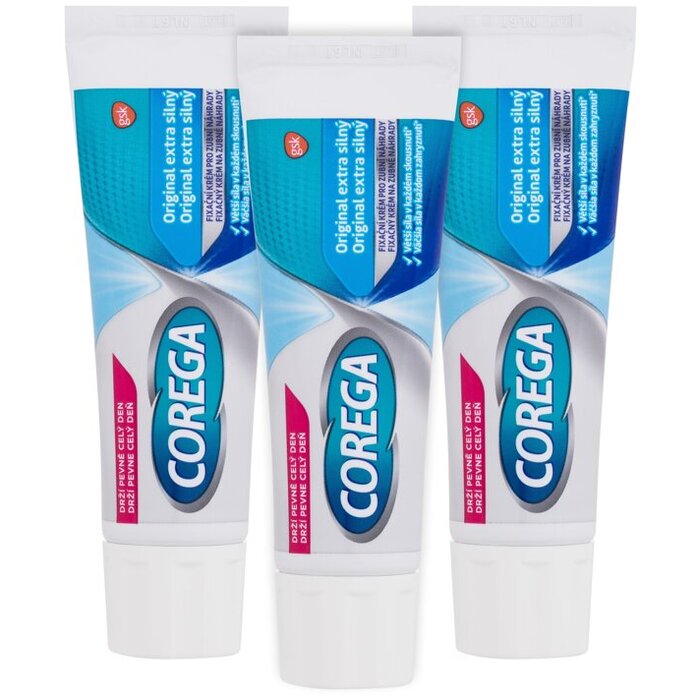 Corega Original Extra Strong ( 3 x 40 g ) - Extra silný fixační krém pro zubní náhradu 3 g