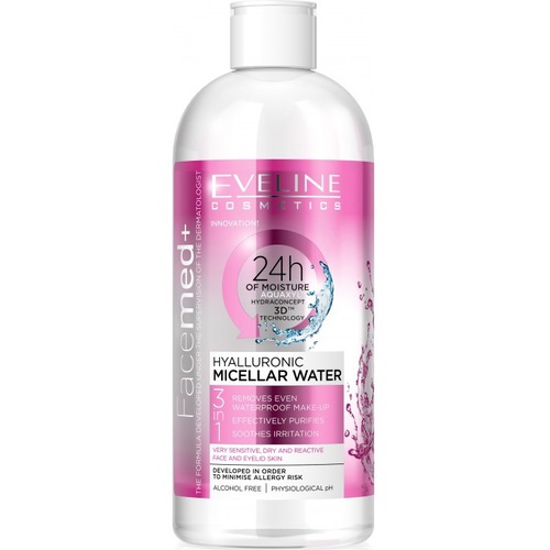 Eveline Cosmetics Facemed+ Hyalluronic Micellar Water - Micerální voda 650 ml