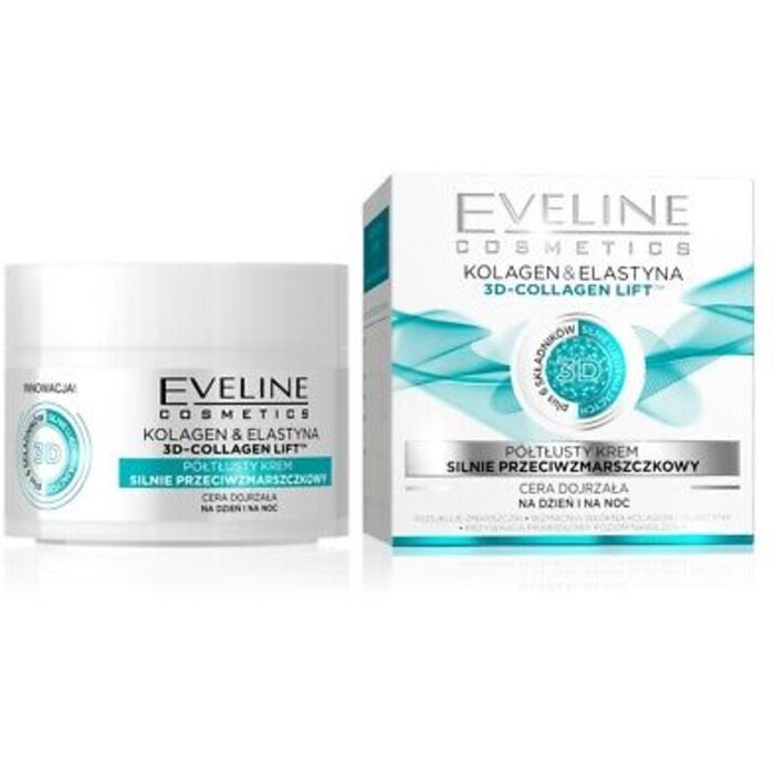Eveline Cosmetics 3D Collagen Lift Intense Anti-Wrinkle Day & Night Cream - Omlazující pleťový krém proti vráskám 50 ml