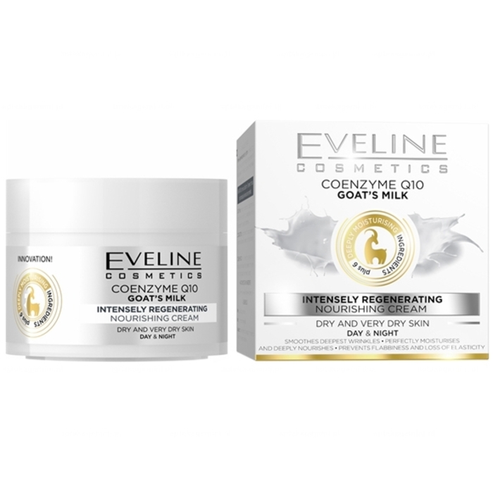 Eveline Cosmetics COENZYME Q10 Goat's Milk Intensely Regenerating Day&Night Cream - Pleťový krém s hydratačním účinkem 50 ml