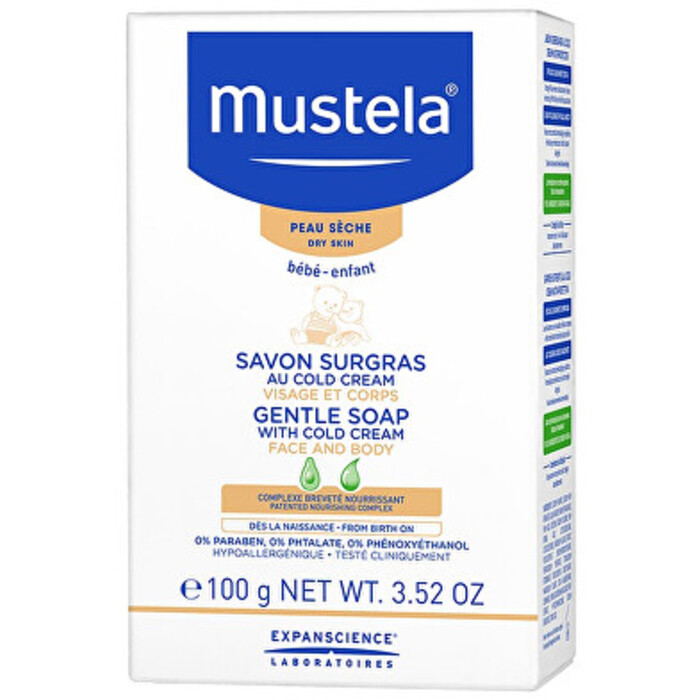 Mustela Gentle Soap with Cold Cream - Dětské jemné mýdlo na tvář a tělo 100 g