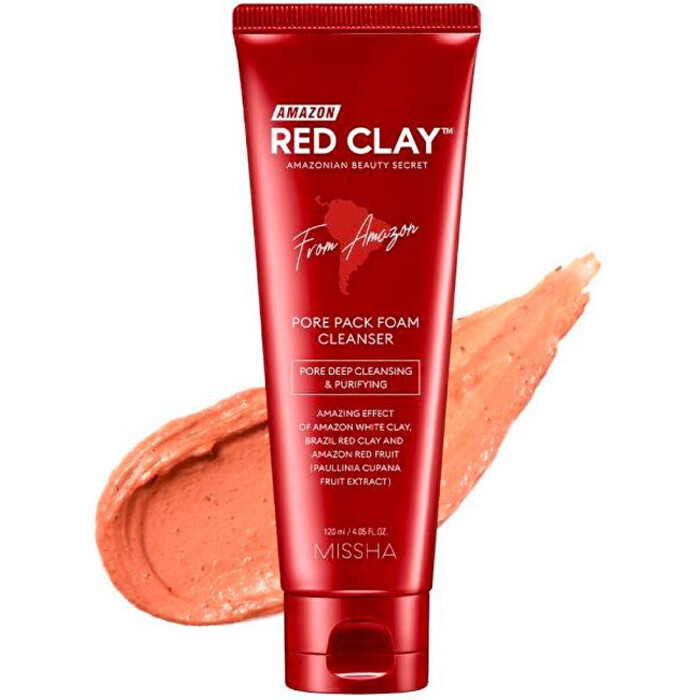 Missha Amazon Red Clay™ Pore Pack Foam Cleanser - Čisticí pěna s jílem 120 ml