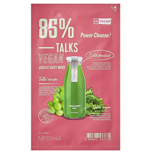 Talks Vegan Power Cleanse Squeeze Sheet Mask - Veganská plátýnková pleťová maska