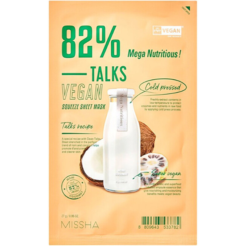 Talks Vegan Squeeze Mega Nutritious Sheet Mask - Vegánska pleťová maska
