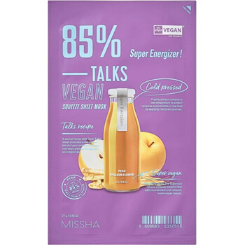 Talks Vegan Squeeze Super Energizer Sheet Mask - Veganská pleťová maska