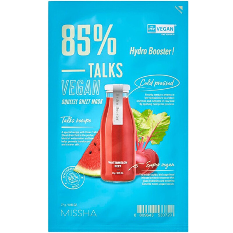 Talks Vegan Squeeze Hydro Booster Sheet Mask - Veganská pleťová maska