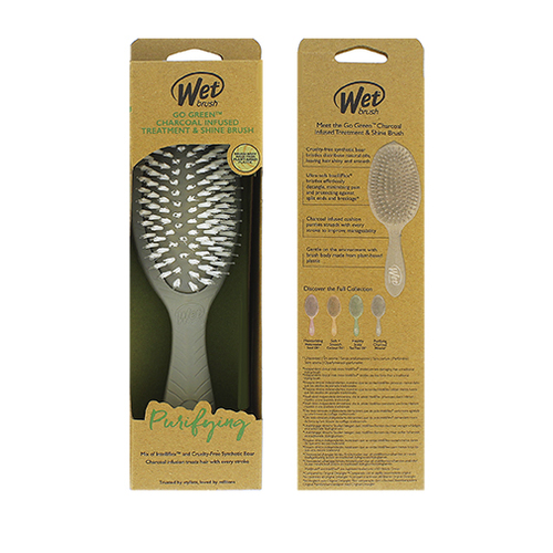 Wet Brush Go Green Treatment & Shine Brush Charcoal - Kartáč na vlasy