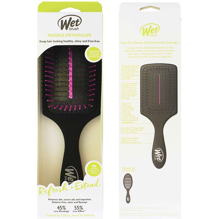 Wet Brush Refresh + Extend Paddle Detangler Black - Kartáč na vlasy