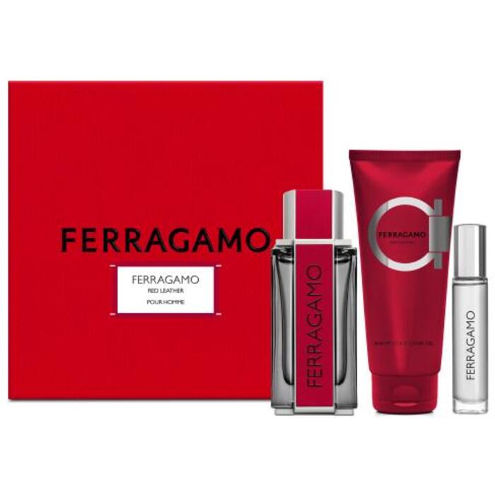Ferragamo Red Leather dárková sada