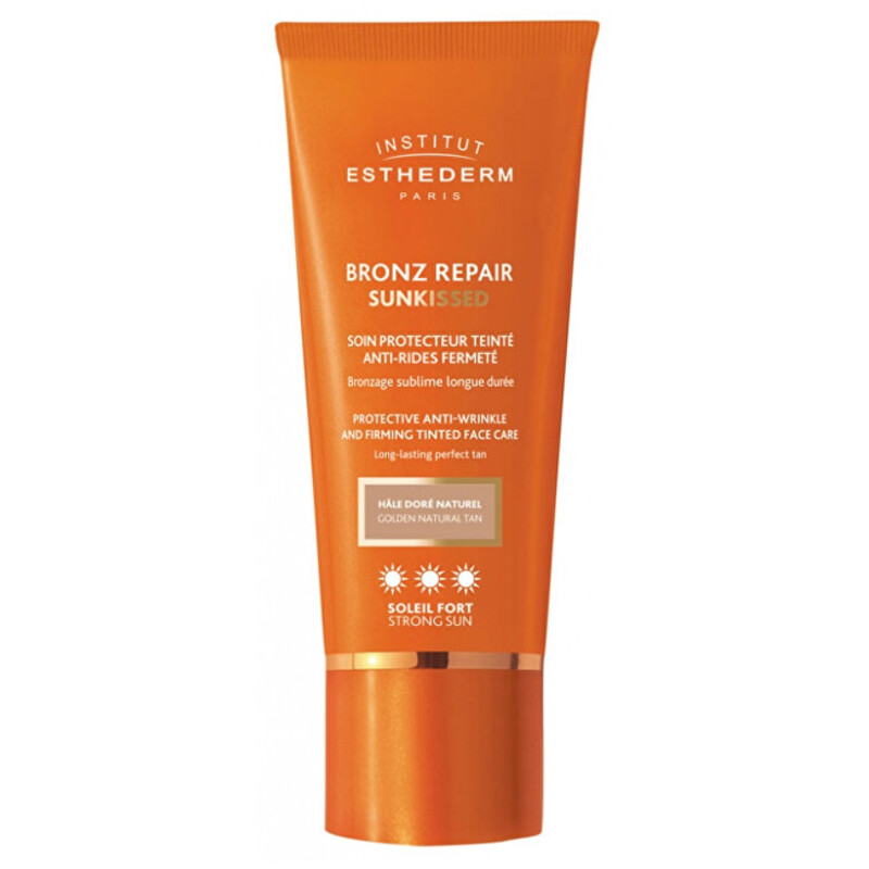 Bronz Repair Sunkissed Strong Sun Face Care - Tónovaný protivráskový a zpevňující krém na opalování s vysokou ochranou