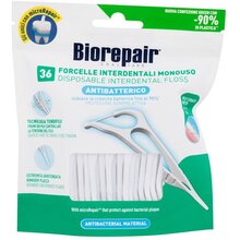Antibacterial Disposable Interdental Floss - Dentální nit v plastovém párátku