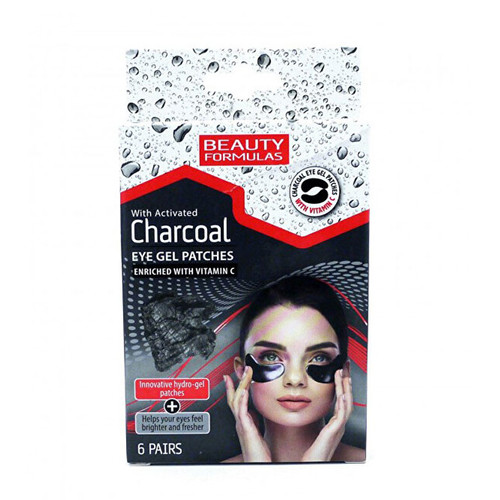 Beauty Formulas Charcoal Eye Gel Patches ( 6 párů ) - Polštářky pod oči s aktivním uhlím
