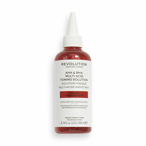 Revolution Skincare AHA & BHA Multi Acid Toning Solution - Čisticí pleťové tonikum 200 ml