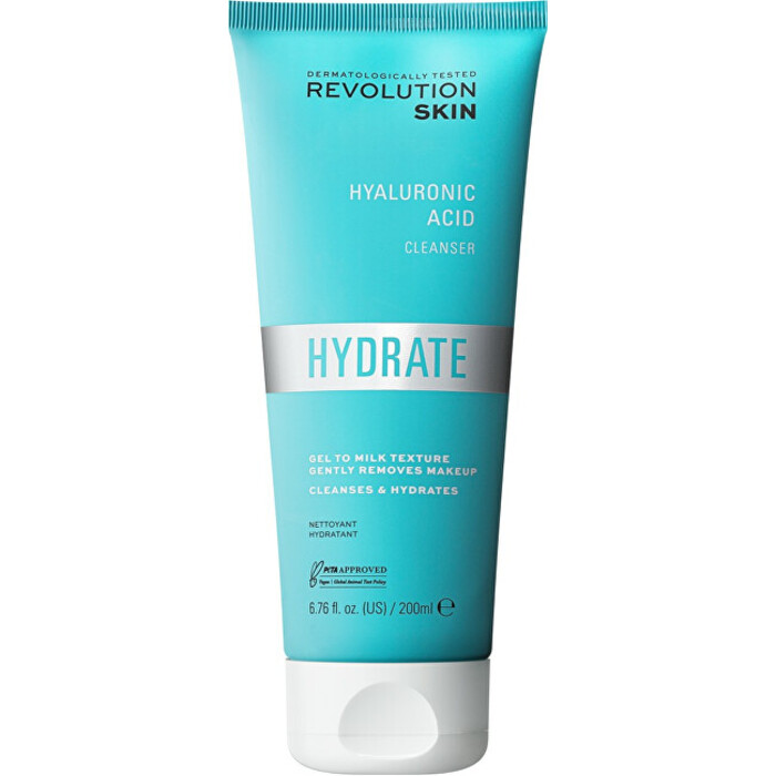 Revolution Skincare Hydrate Hyaluronic Acid jemný čisticí gelový krém 200 ml