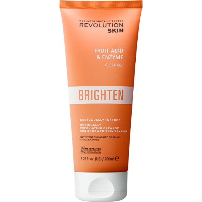 Revolution Skincare Brighten Fruit Acid and Enzyme Cleanser - Rozjasňující čisticí pleťový peeling 200 ml