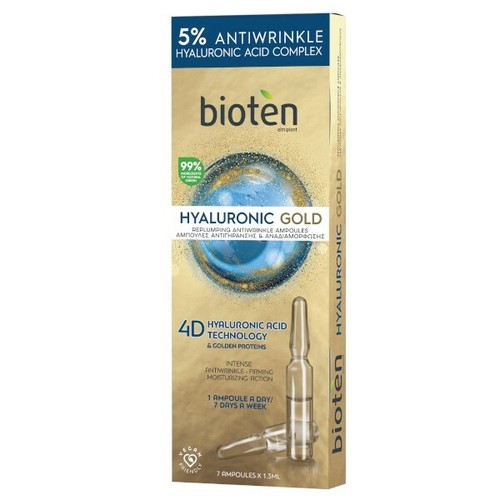Bioten Hyaluronic Gold Replumping Anti-Wrinkle Ampoules - Vyplňující koncentrované ampulky 1.3 ml