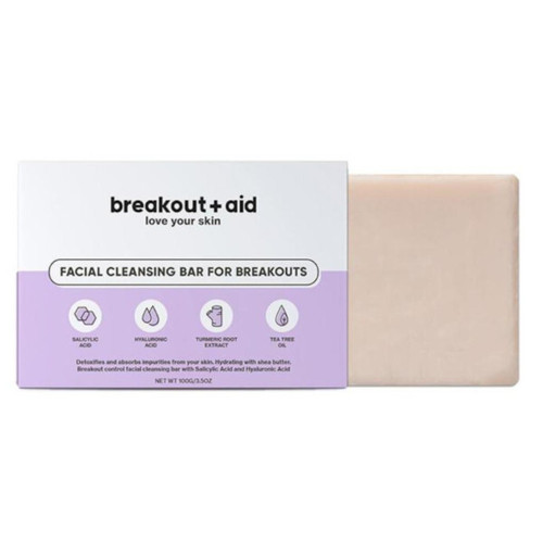 Breakout+aid Facial Cleansing Bar For Breakouts ( problematická pleť ) - Čisticí mýdlo s kyselinou salicylovou 100 g