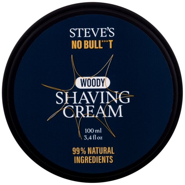 Steves No Bull***T Woody Shaving Cream - Změkčující holicí krém 100 ml