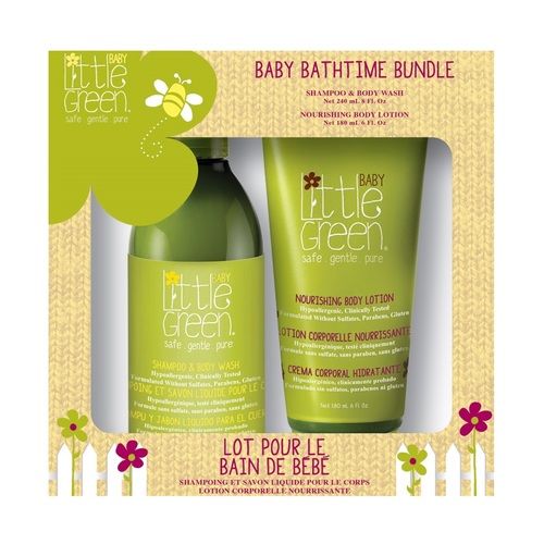 Little Green Baby Bathtime Bundle šampon a sprchový gel pro miminka 240 ml + výživné tělové mléko pro miminka 180 ml dárková sada