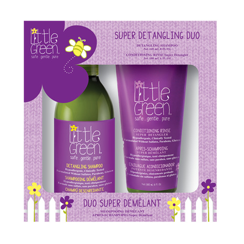 Little Green Kids Super Detangling šampon pro snadné rozčesávání 240 ml + balzám pro snadné rozčesávání vlasů 180 ml dárková sada