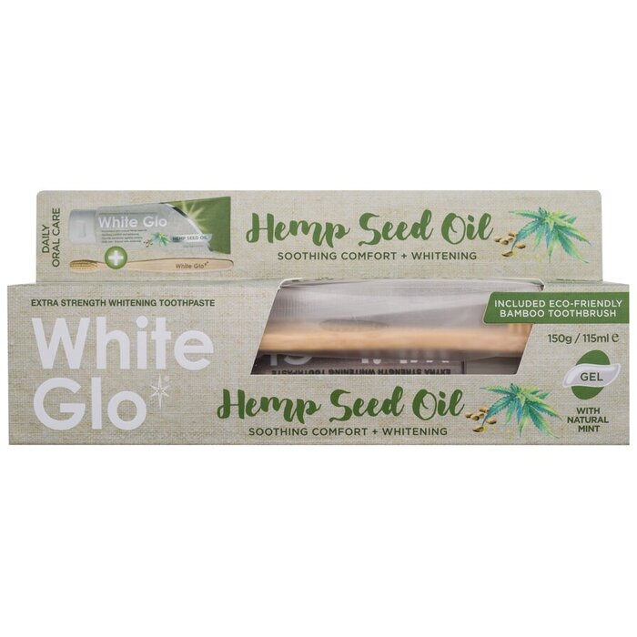 White Glo Hemp Seed Oil Set - Zubní pasta 150 g