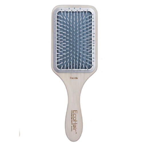Olivia Garden EcoHair Hairbrush - Plochý bambusový kartáč na vlasy s ionickými štětinami