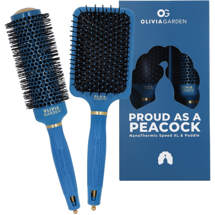 Olivia Garden NanoThermic Peacock (COC-KIT) dárková sada kartáčů na vlasy