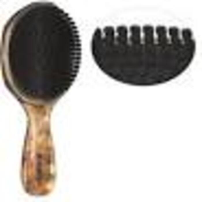 Barber Palm Wave Brush - Stylový dřevěný dlaňový kartáč na vousy