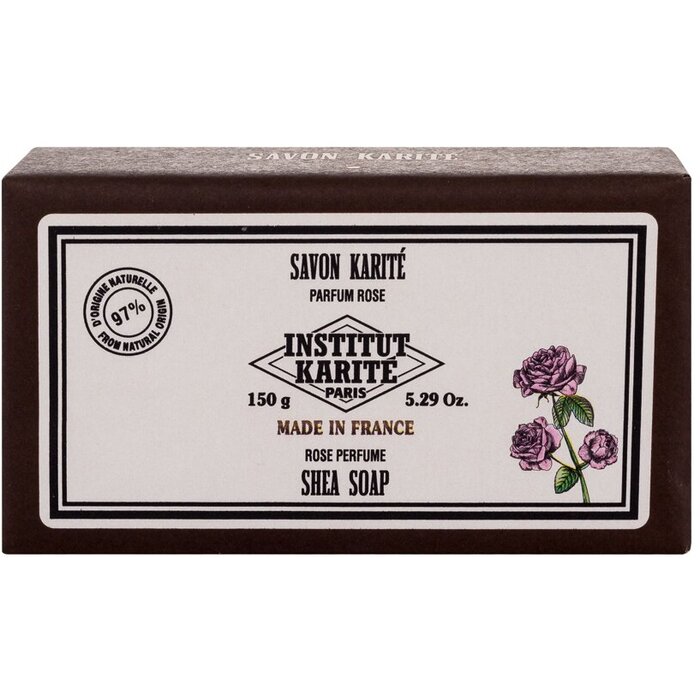 Institut Karite Shea Soap Rose - Hydratační a vyživující tuhé mýdlo s vůní růží 150 g