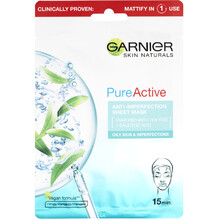 Skin Naturals Pure Active - Hydratačná textilná maska proti nedokonalostiam obohatená o čajovník a kyselinu salicylovú