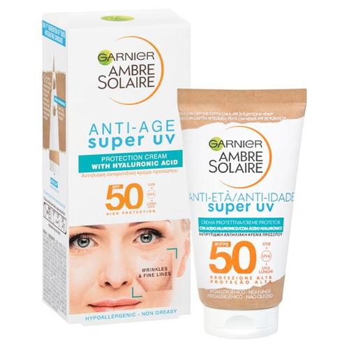 Garnier Ambre Solaire Face Cream Super UV SPF50 - Ochranný krém na obličej proti vráskám 50 ml