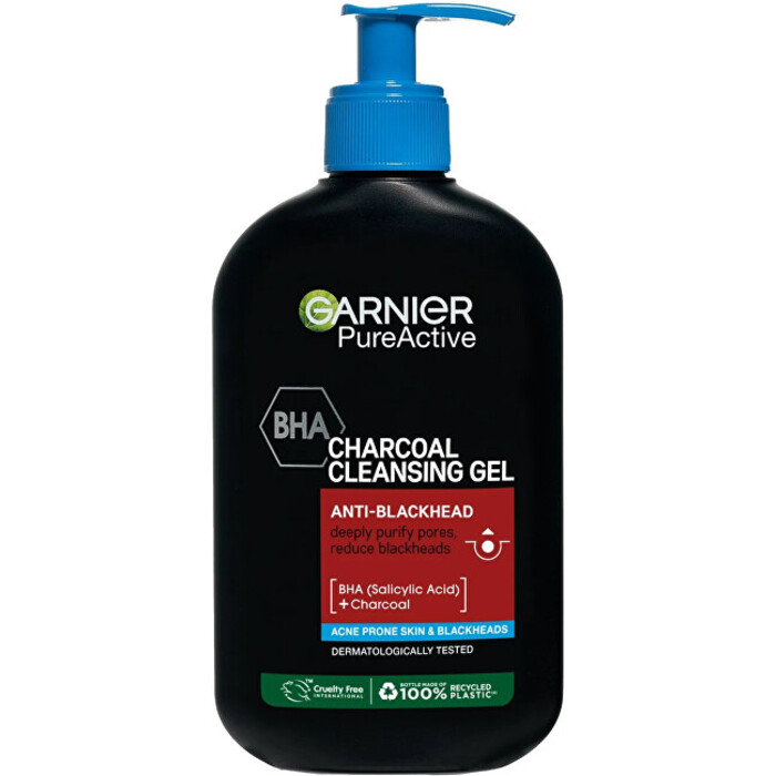 Garnier Charcoal Cleansing Gel - Čisticí gel proti černým tečkám 250 ml
