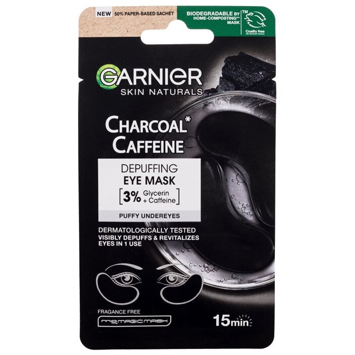 Skin Naturals Charcoal Caffeine Depuffing Eye Mask - Osviežujúca maska na očné okolie s aktívnym uhlím a kofeínom
