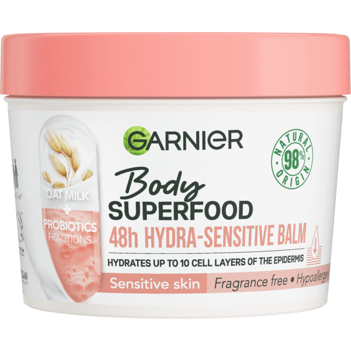 Body Superfood 48h Hydra-Sensitive Balm Oat Milk + Prebiotics - Hydratačný telový balzam s ovseným mliekom
