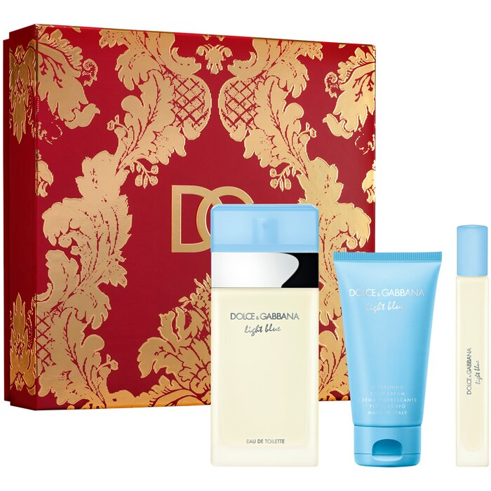 Dolce Gabbana Light Blue Dárková sada dámská toaletní voda 100 ml, tělový krém Light Blue 50 ml a miniaturka Light Blue dámská toaletní voda 10 ml