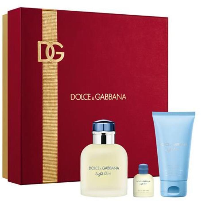 Dolce Gabbana Light Blue Pour Homme Dárková sada pánská toaletní voda 75 ml, sprchový gel 50 ml a miniaturka pánská toaletní voda 4,5 ml 75 ml