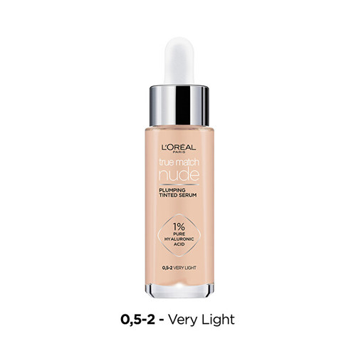 L'Oréal Paris True Match Nude Plumping Tinted Serum sérum pro sjednocení barevného tónu pleti 3-4 Light Medium 30 ml